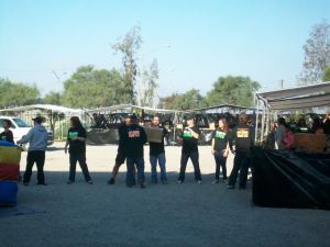 The Brentwood team setting up the shoe tables