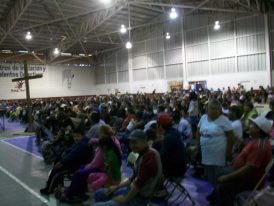 Around 1,000 people in each outreach service